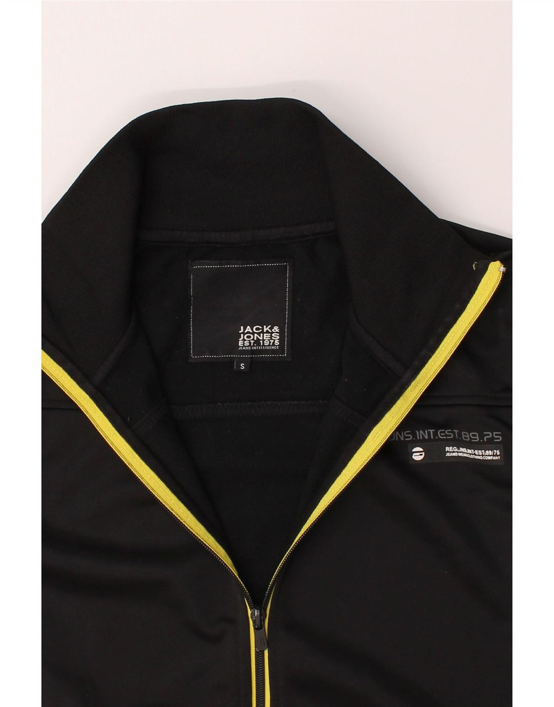 JACK & JONES Mens Tracksuit Top Jacket Small Black Polyester Vintage Jack & Jones and Second-Hand Jack & Jones from Messina Hembry 