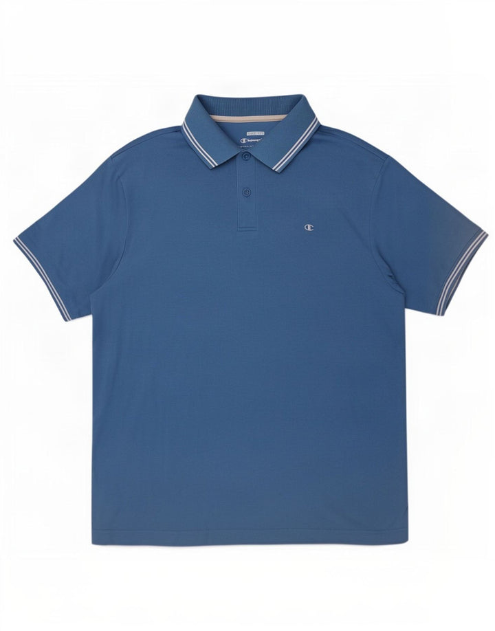 Champion Herre Easy Fit Polo Shirt Stor Blå Bomuld