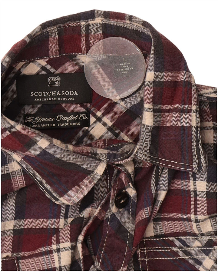 SCOTCH & SODA Herre flannelskjorte Stor bordeaux ternet