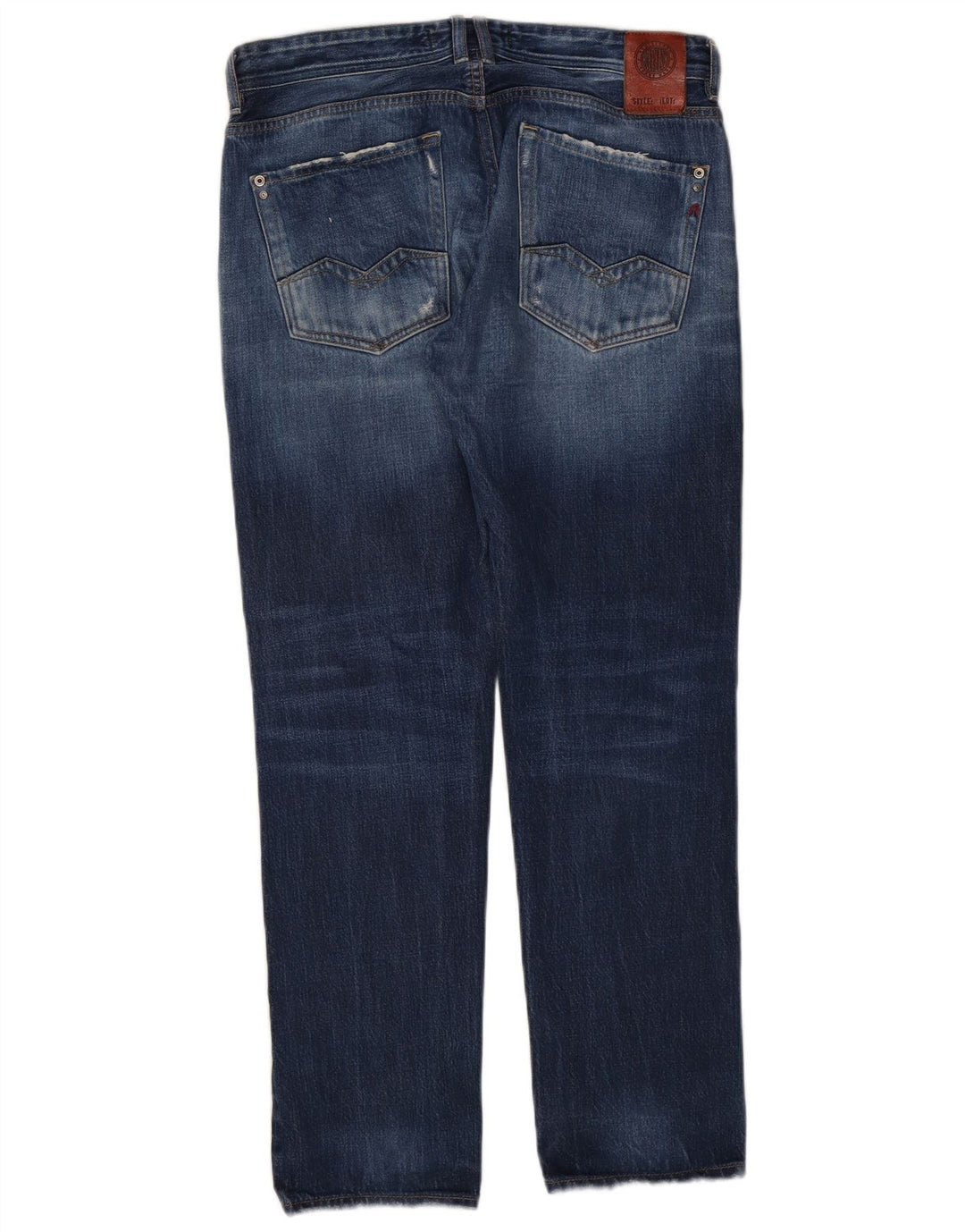 Replay Herre Rob Straight Jeans W32 L30 Blå Bomuld