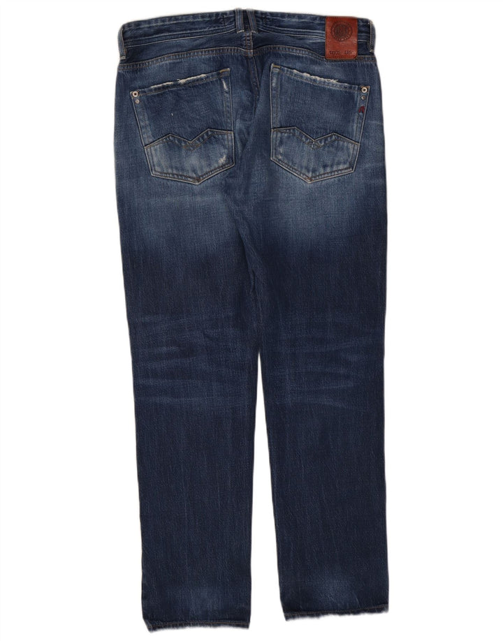 Replay Herre Rob Straight Jeans W32 L30 Blå Bomuld