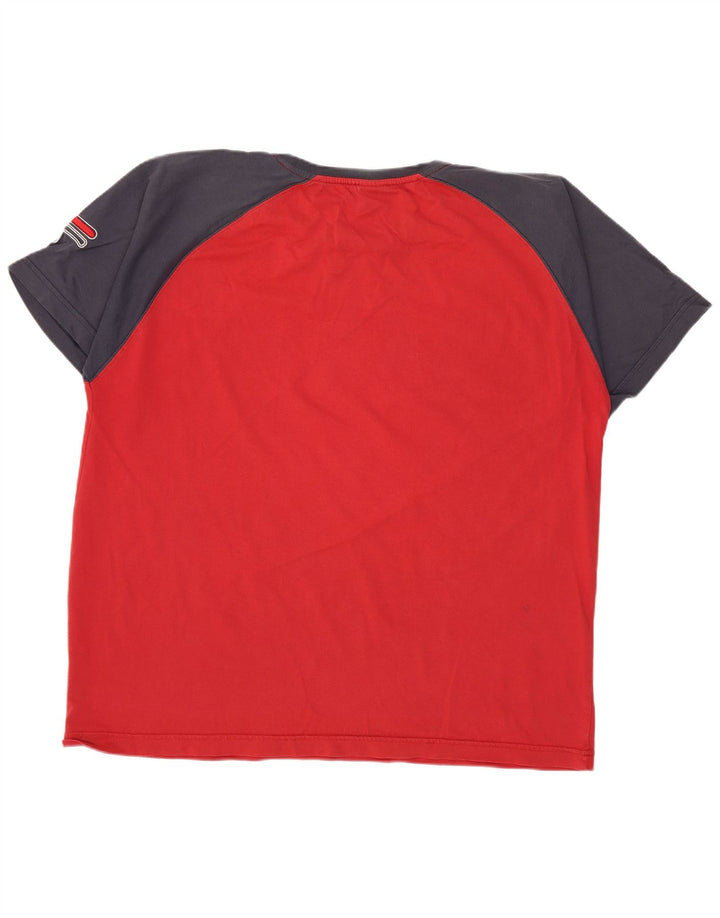 Fila Herre Grafisk T-Shirt Top XL Rød Colourblock