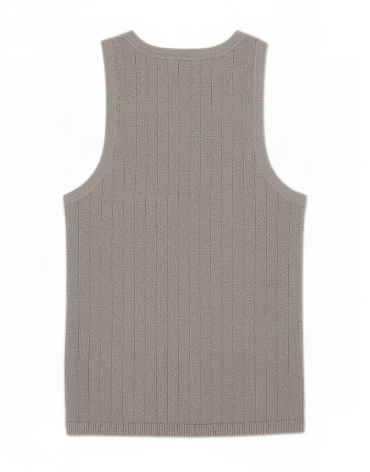 Zara Dame Vest Tank Top UK 12 Medium Grå