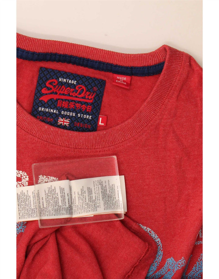 Superdry Grafisk T-shirt top til mænd, stor rød bomuld