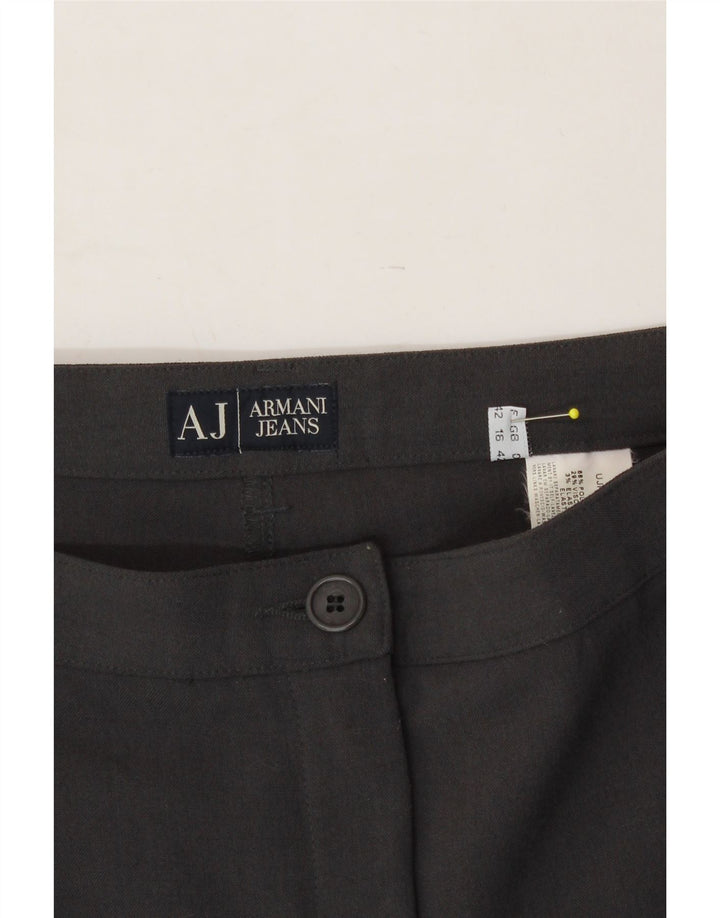 ARMANI Womens Straight Chino Trousers UK 16 Large W32 L27 Grey Polyester Vintage Armani and Second-Hand Armani from Messina Hembry 