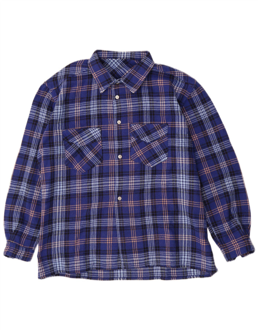 Vintage flannelskjorte til mænd XL blå ternet