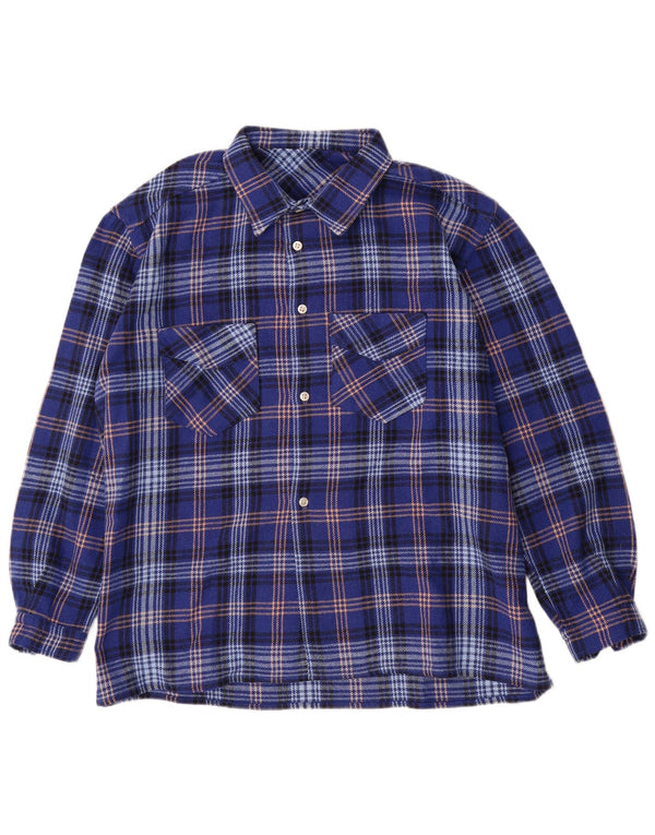 Vintage flannelskjorte til mænd XL blå ternet
