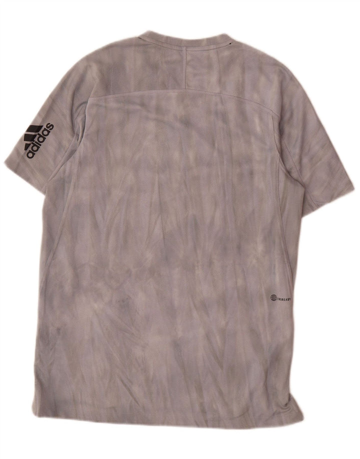 Adidas Herre Aeroready Grafisk T-Shirt Top Lille Grå Tie Dye Polyester
