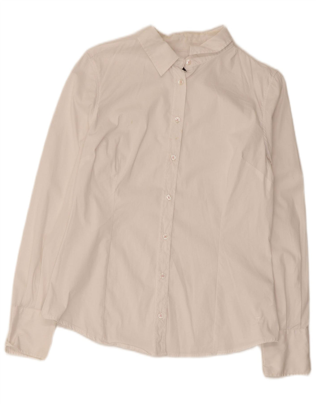Trussardi Jeans Dameskjorte IT 44 Medium Hvid Bomuld