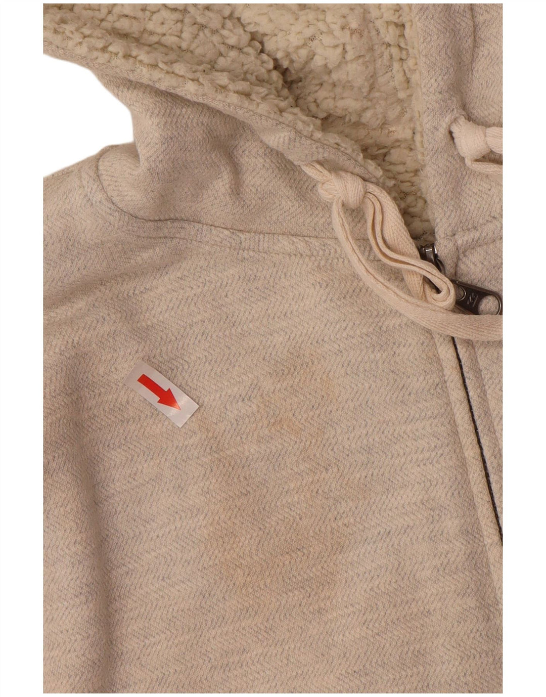 BILLABONG hættetrøje med lynlås til kvinder UK 8 Small Grey Colourblock