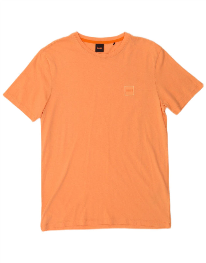 Hugo Boss Herre T-Shirt Top Medium Orange Bomuld
