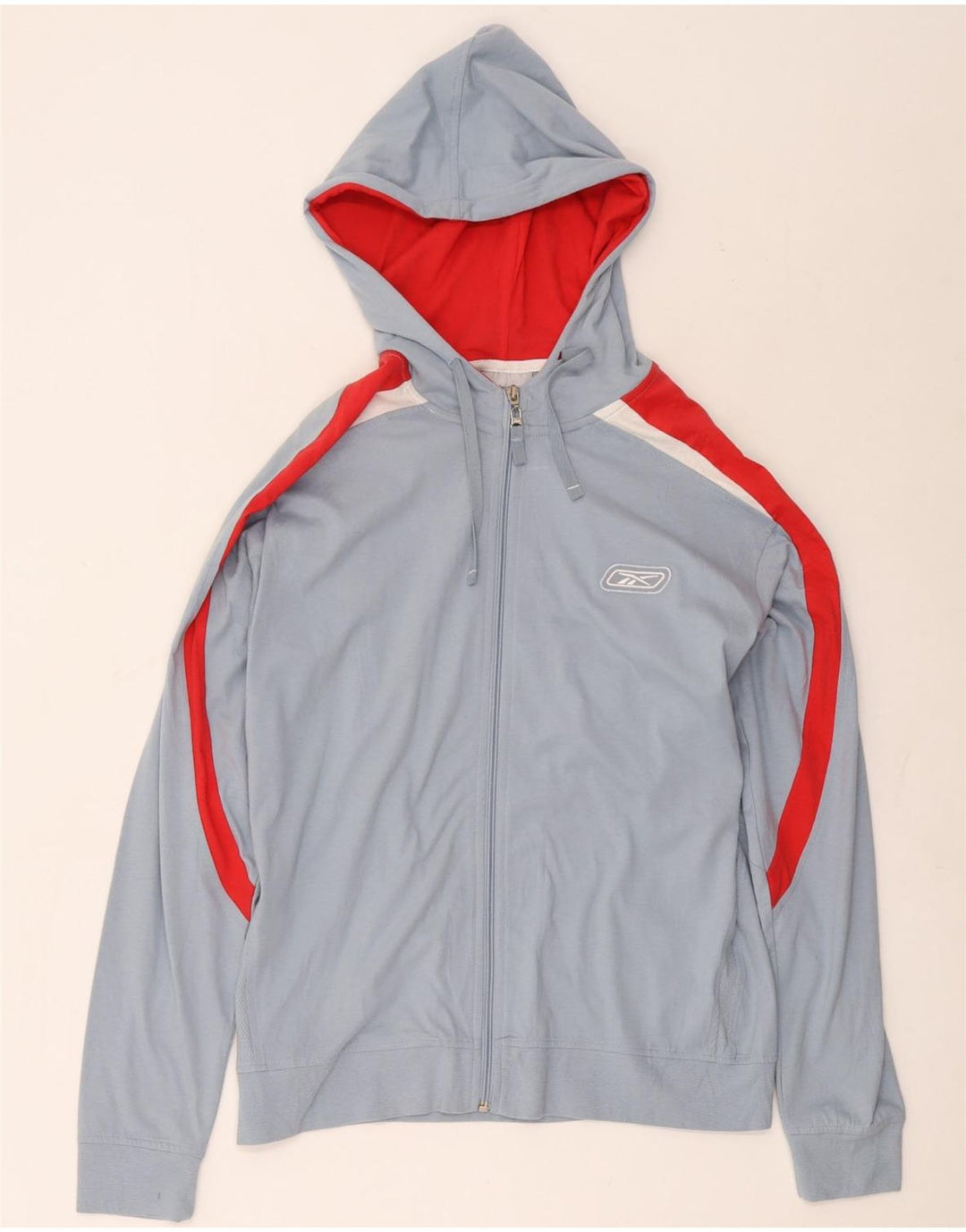 Reebok Hættetrøje med lynlås til mænd Small Blue Colourblock Bomuld
