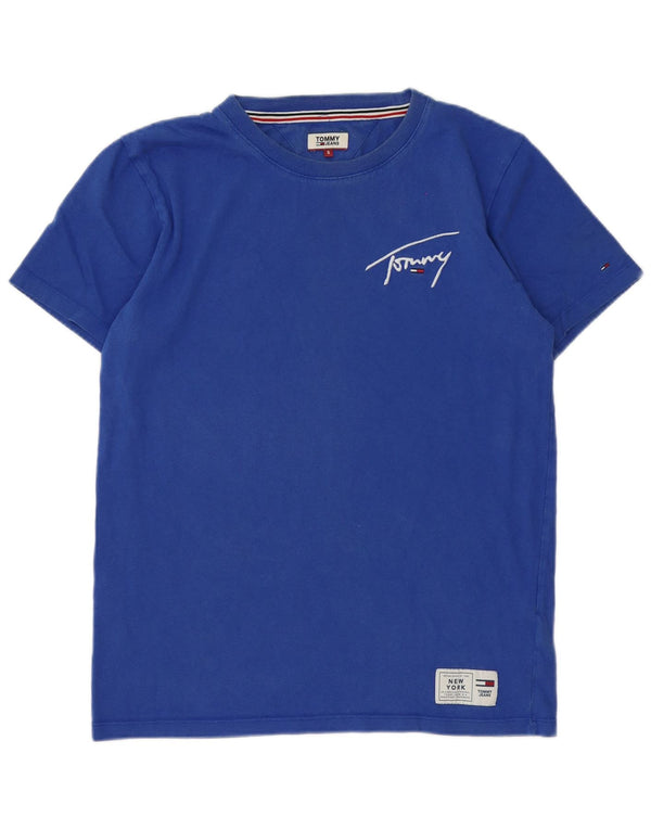 Tommy Hilfiger Mens Graphic T-Shirt Top Small Blue Cotton