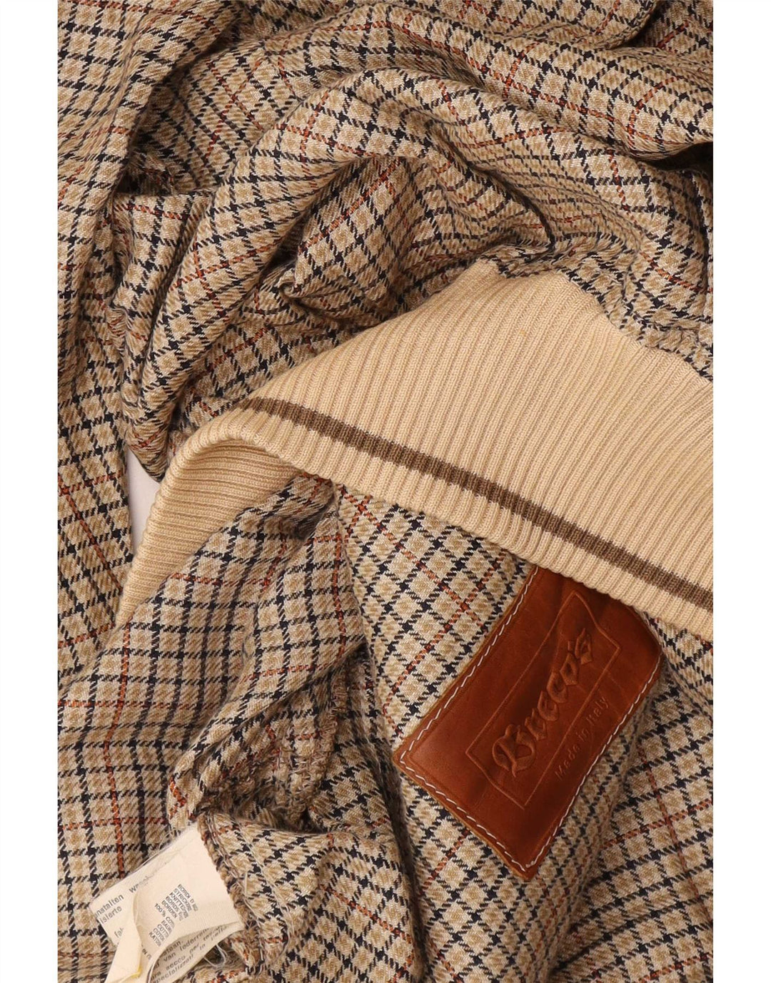 Breco's Bomberjakke til mænd IT 52 XL Brun Houndstooth Bomuld