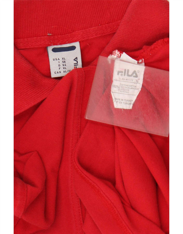Fila Polo Shirt til mænd XL Rød Bomuld