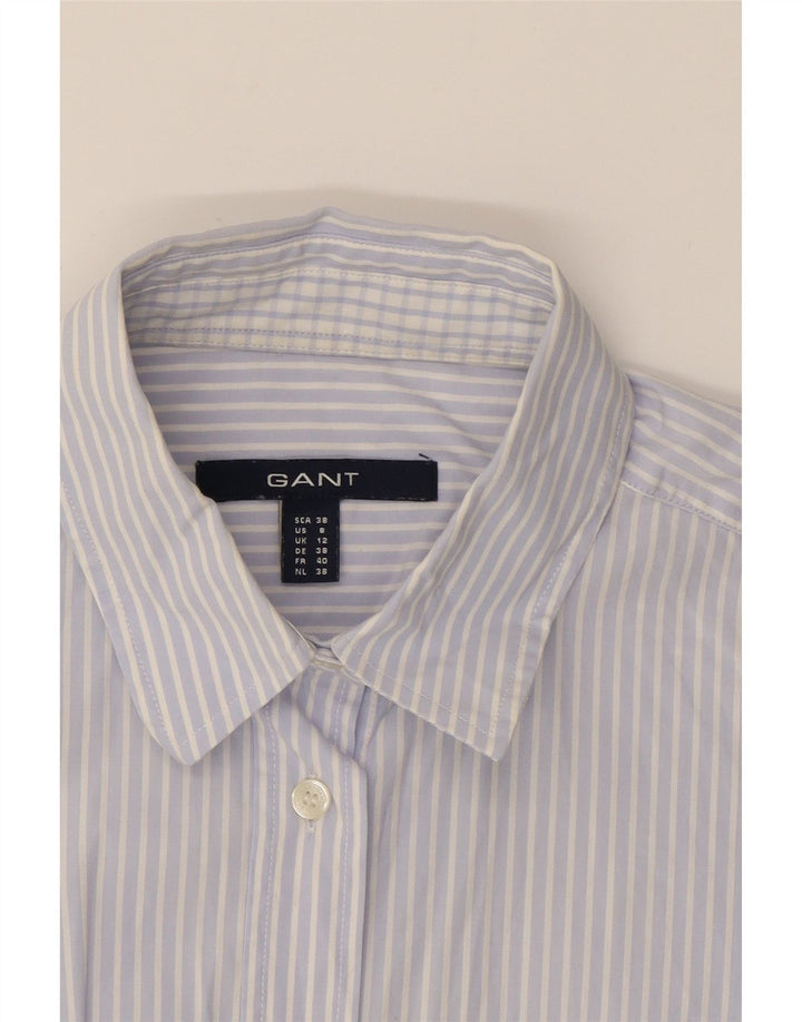GANT Womens Short Sleeve Shirt UK 12 Medium  Blue Striped Cotton Vintage Gant and Second-Hand Gant from Messina Hembry 