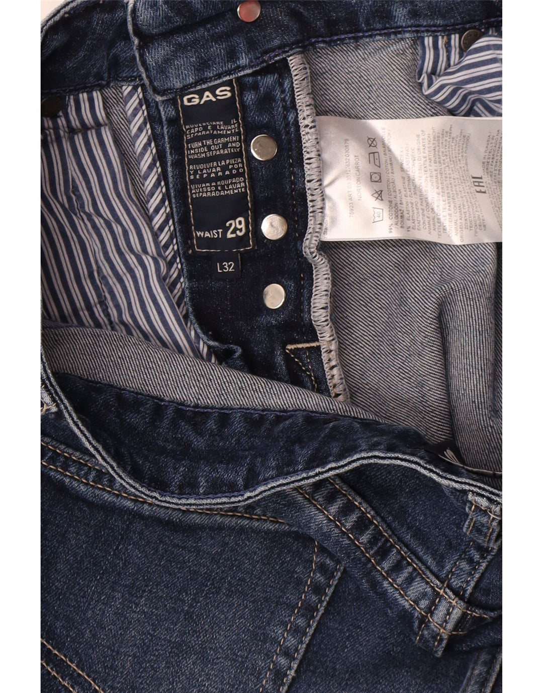 Gas Dame Slim Jeans W29 L32 Blå Bomuld
