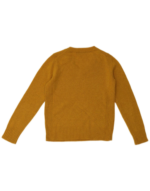 Marks & Spencer Womens V-Neck Jumper Sweater UK 6 XS Yellow Wool