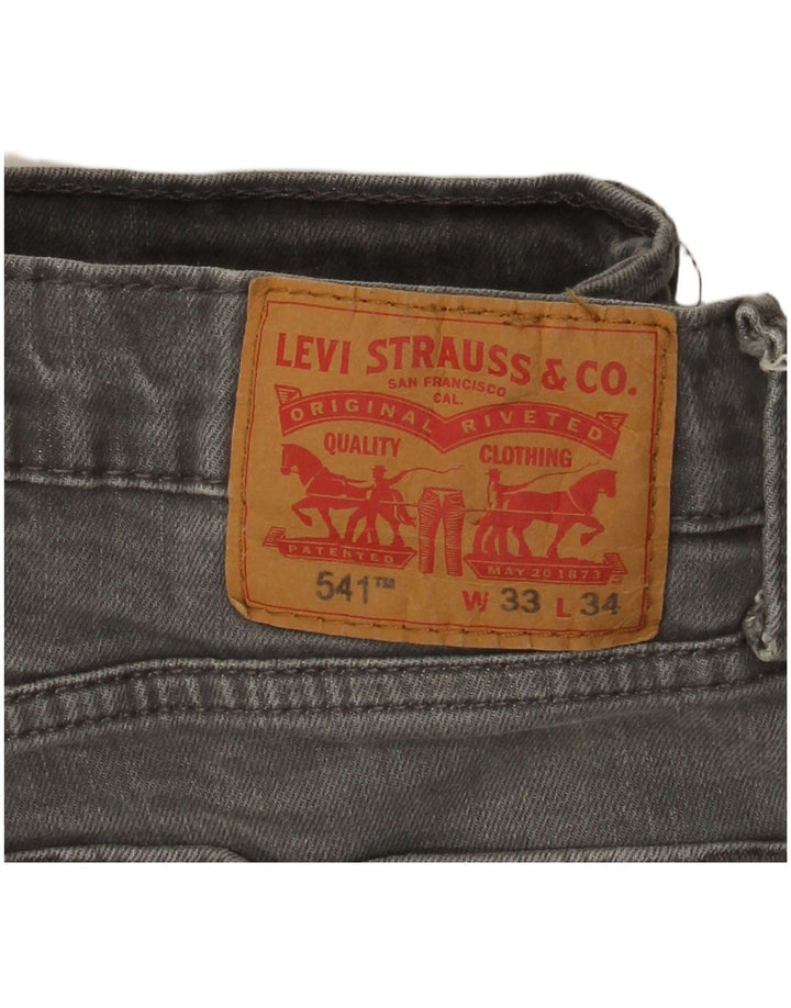 Levi's Herre 541 tilspidsede jeans W33 L31 Grå bomuld