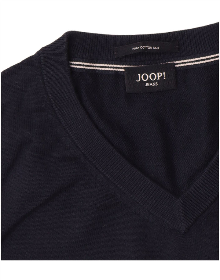 Joop Herre V-hals sweater Stor marineblå bomuld