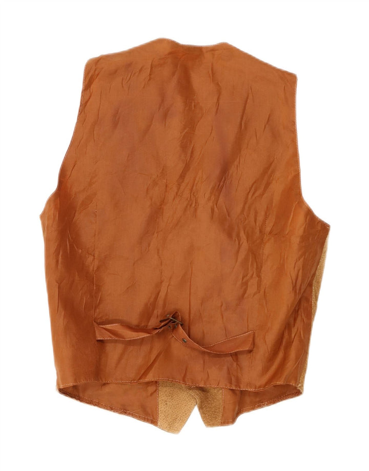 Vintage herre ruskind vest lille brunt læder