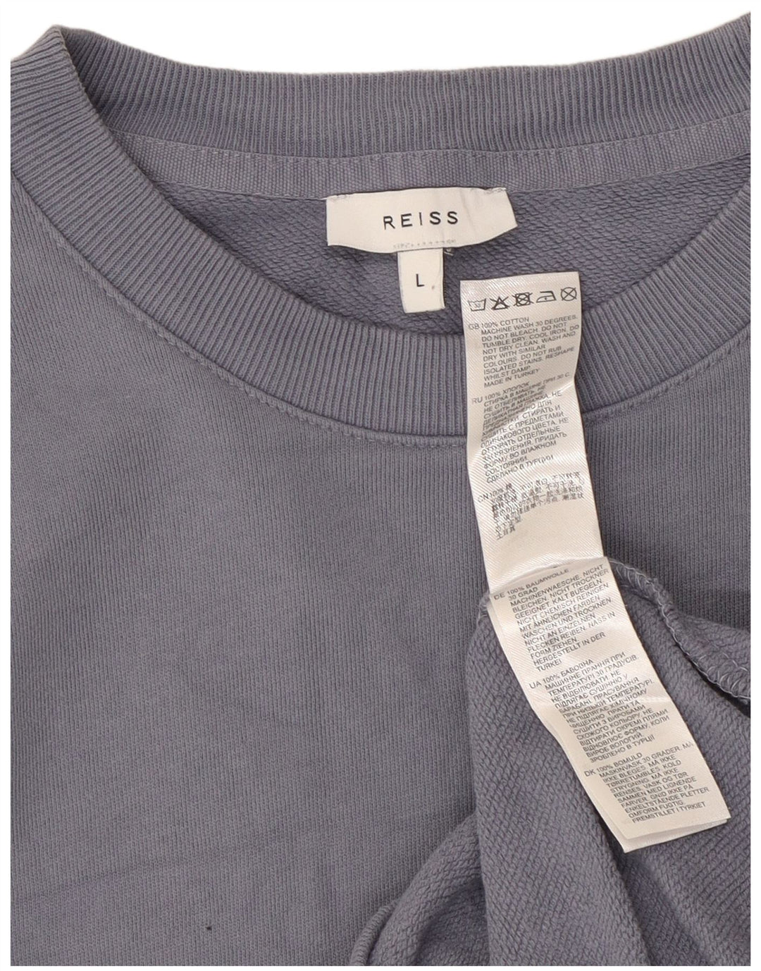 REISS Sweatshirt til mænd, stor blå bomuld