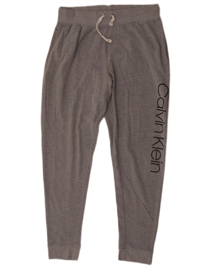 Calvin Klein Dame grafisk træningsdragt Bukser Joggers UK 14 Medium Grey