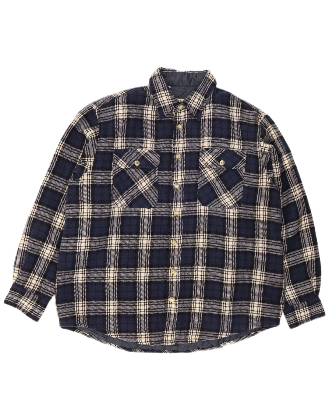 JOHN F GEE Lumberjack flannelskjorte til mænd str. 43/44 XL Marineblå ternet
