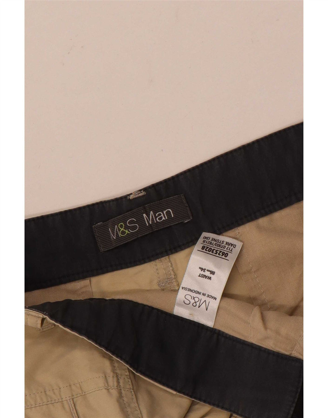 Marks & Spencer Herre Cargo Shorts W34 Large Beige Bomuld