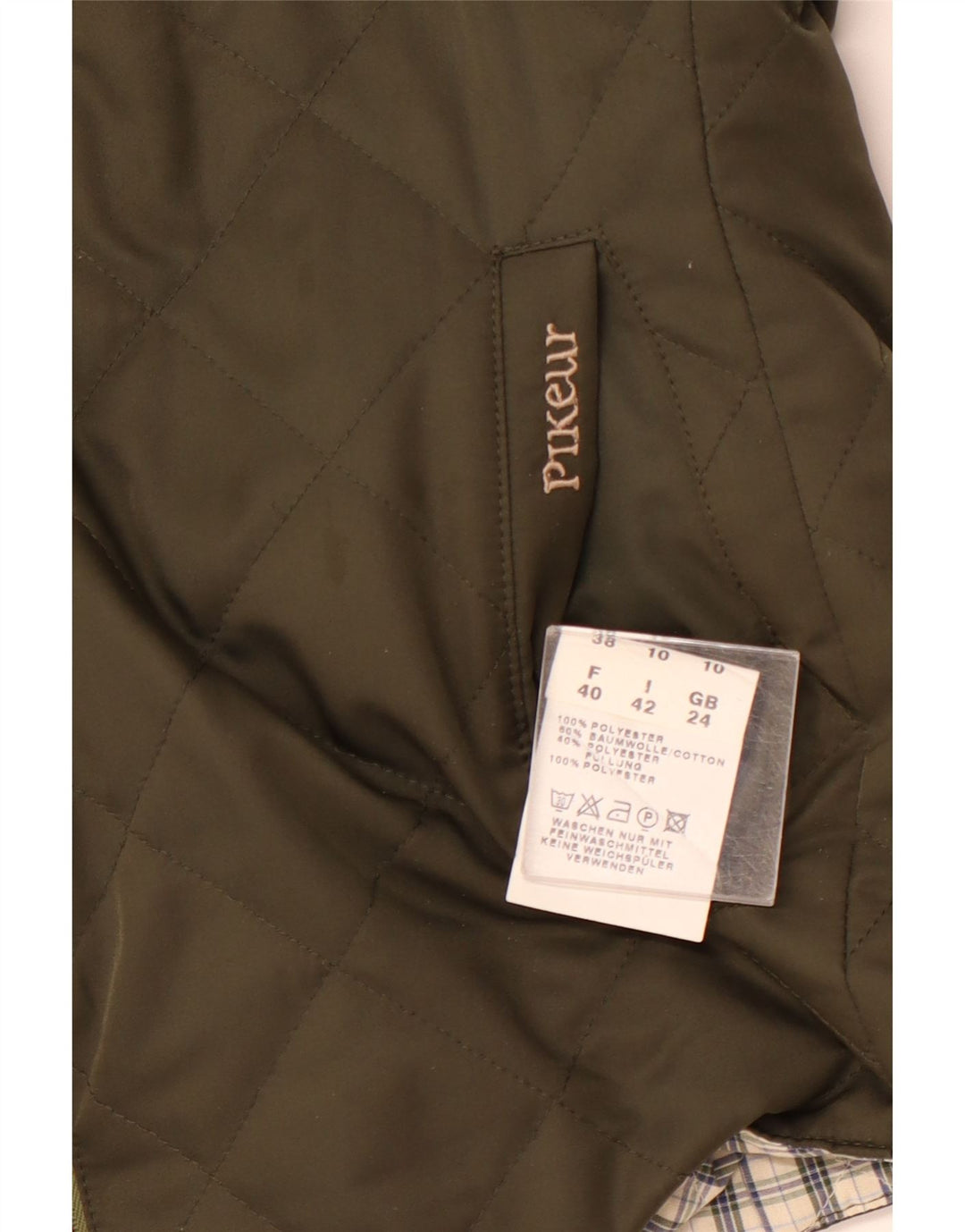 PIKEUR Vendbar quiltet Gilet til kvinder IT 42 Medium Khaki Polyester