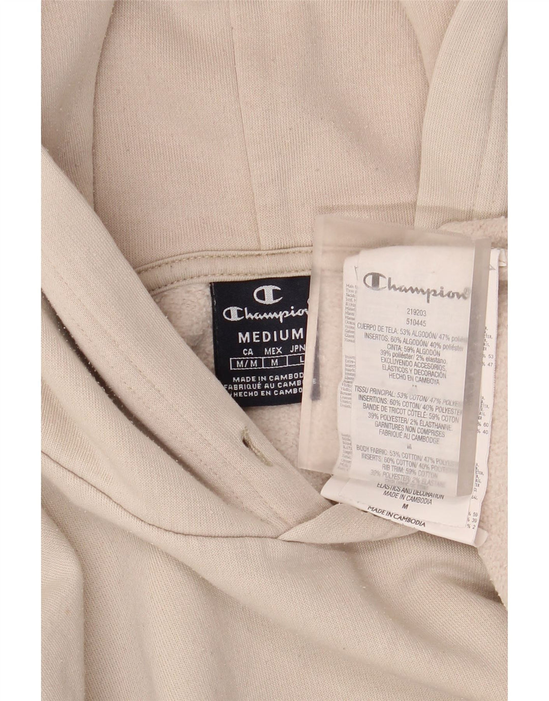 Champion Herre grafisk hættetrøje Jumper Medium Beige Bomuld