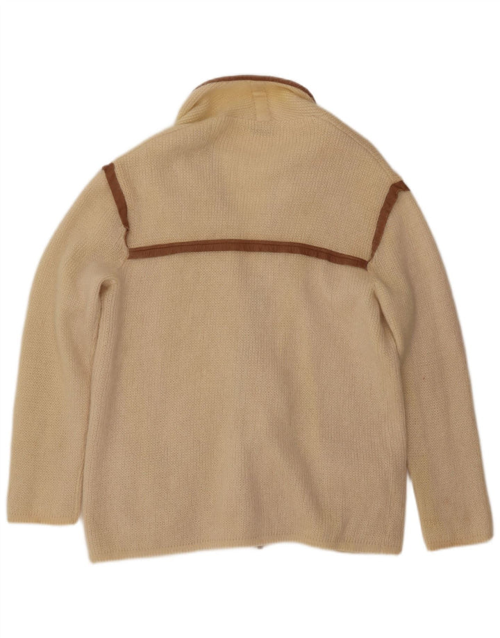 Beltrami herre cardigan sweater Medium Off White Mohair