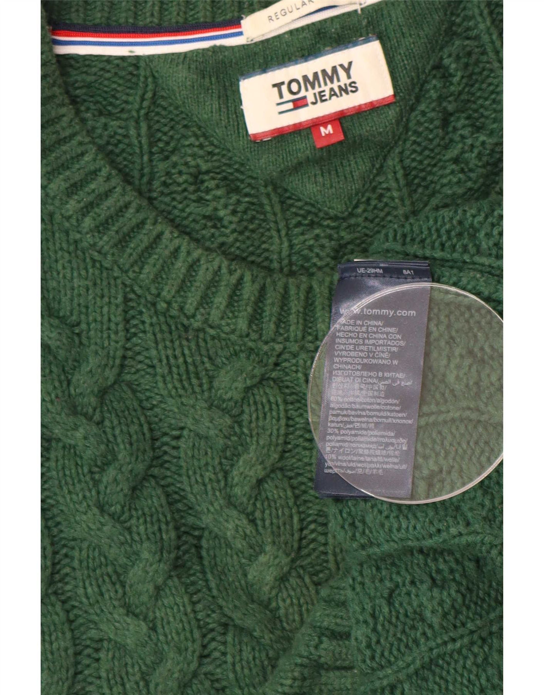 Tommy Hilfiger Herre Regular Fit Crew Neck Jumper Sweater Medium Green