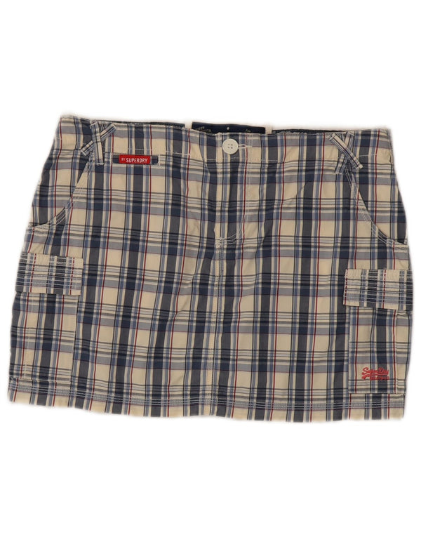 Superdry Cargo-nederdel til kvinder Medium W30 Flerfarvet ternet bomuld