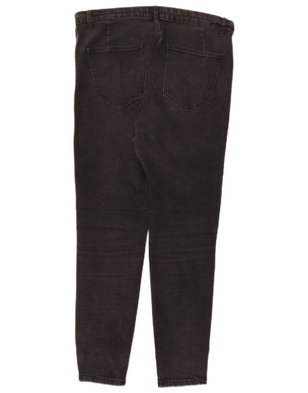 Zara Dame Slim Jeans EU 46 2XL W36 L28 Sort Bomuld