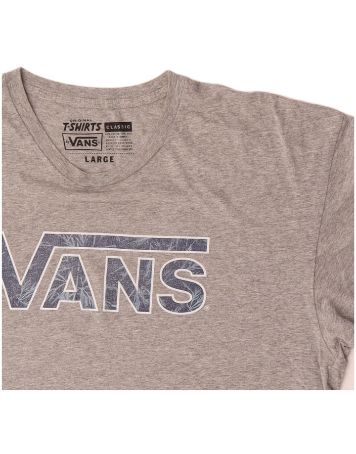 VANS Herre Classic Fit Grafisk T-Shirt Top Stor Grå Bomuld