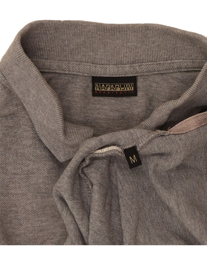 NAPAPIJRI Mens Long Sleeve Polo Shirt Medium Grey Vintage Napapijri and Second-Hand Napapijri from Messina Hembry 