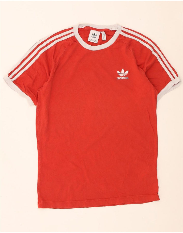 Adidas Herre T-Shirt Top Medium Rød Bomuld