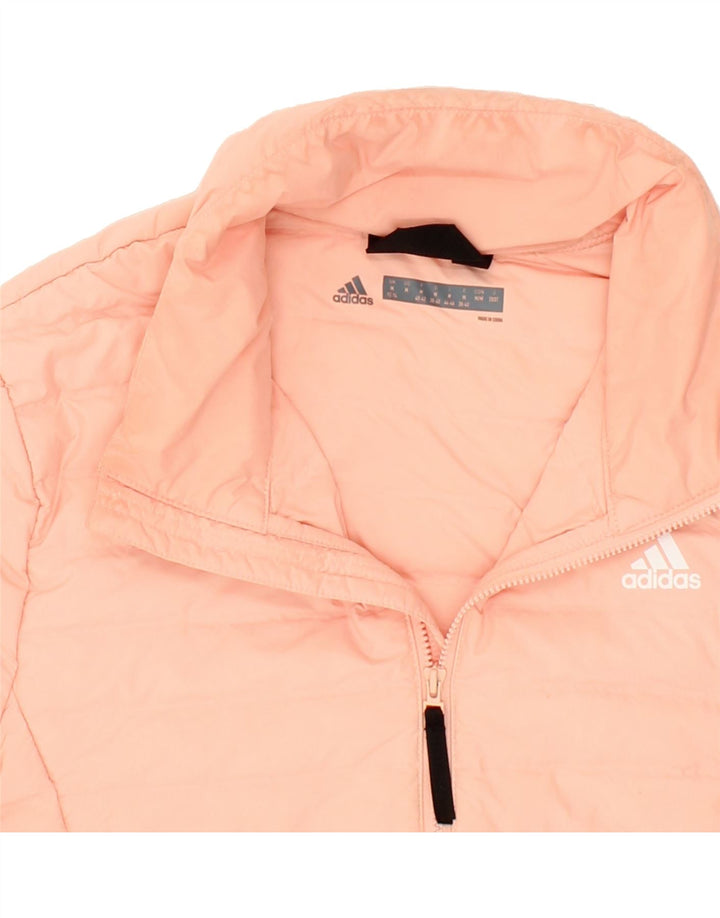 ADIDAS Womens Padded Jacket UK 12/14 Medium Pink Polyester Vintage Adidas and Second-Hand Adidas from Messina Hembry 