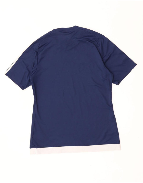 Adidas Herre Climalite T-Shirt Top Medium Marineblå Colourblock Polyester