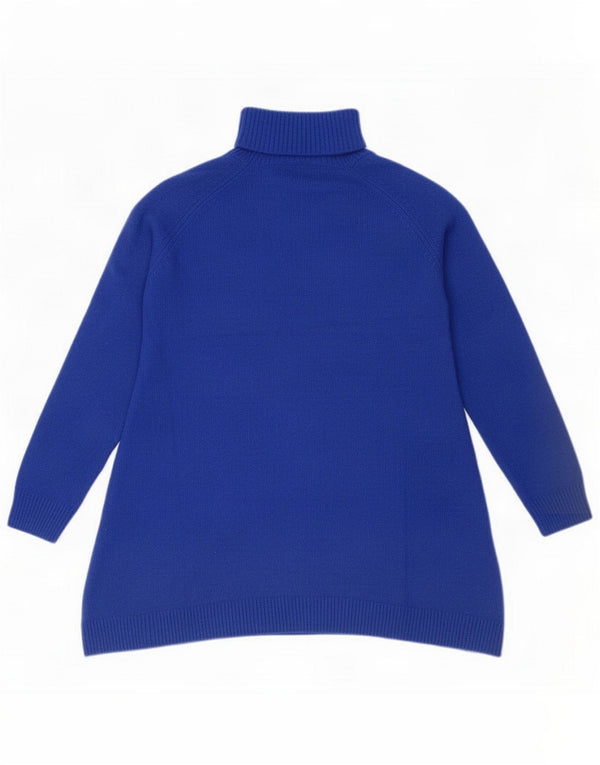 Cos Womens Roll Neck Jumper Sweater UK 12 Medium Blue Wool