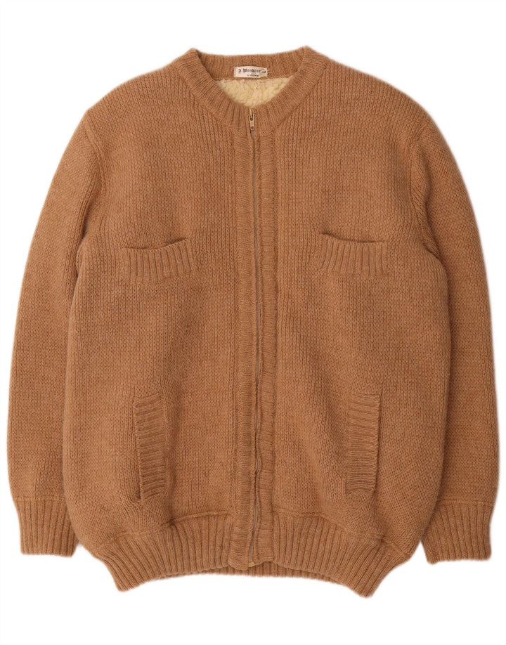 Vintage Herre Sherpa Cardigan Sweater IT 52 Large Beige
