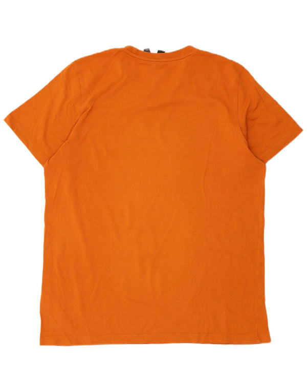 Adidas Herre Grafisk T-Shirt Top Stor Orange Bomuld