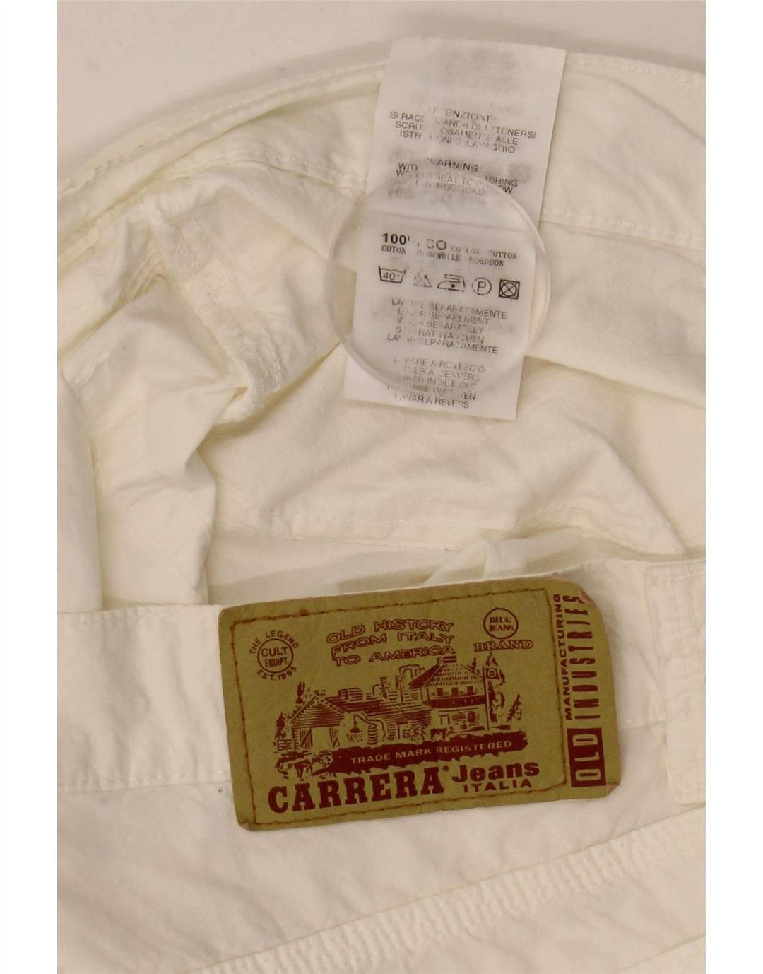 Carrera Mens 700 Regular Fit Casual Bukser Størrelse 33 Hvid Bomuld