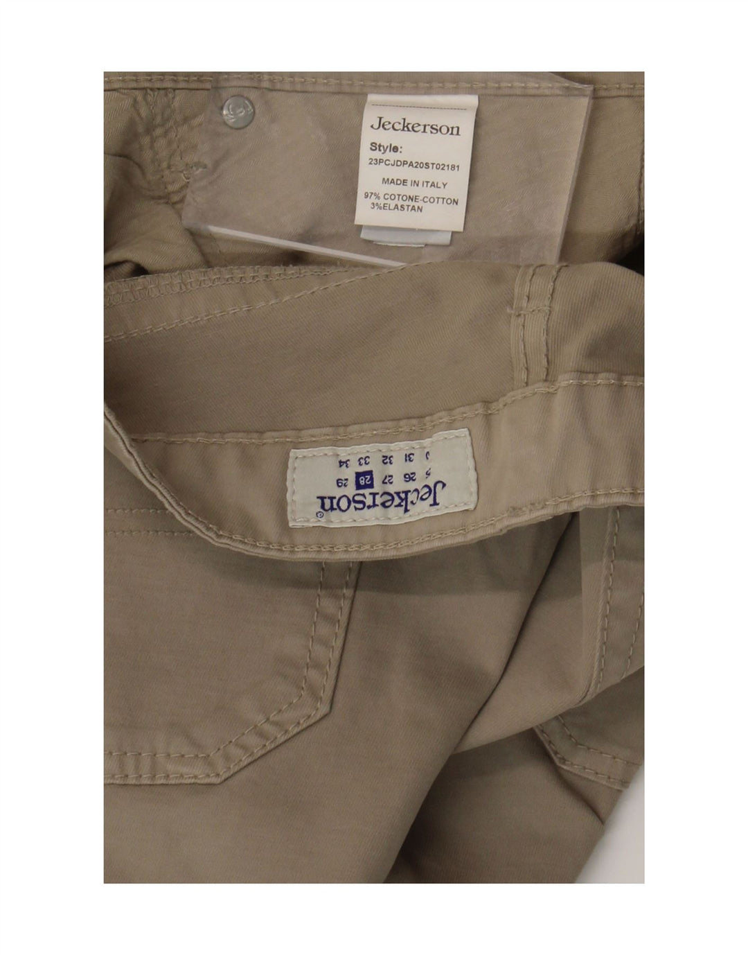 JECKERSON Dame Slim Cargo Bukser W28 L26 Beige Bomuld