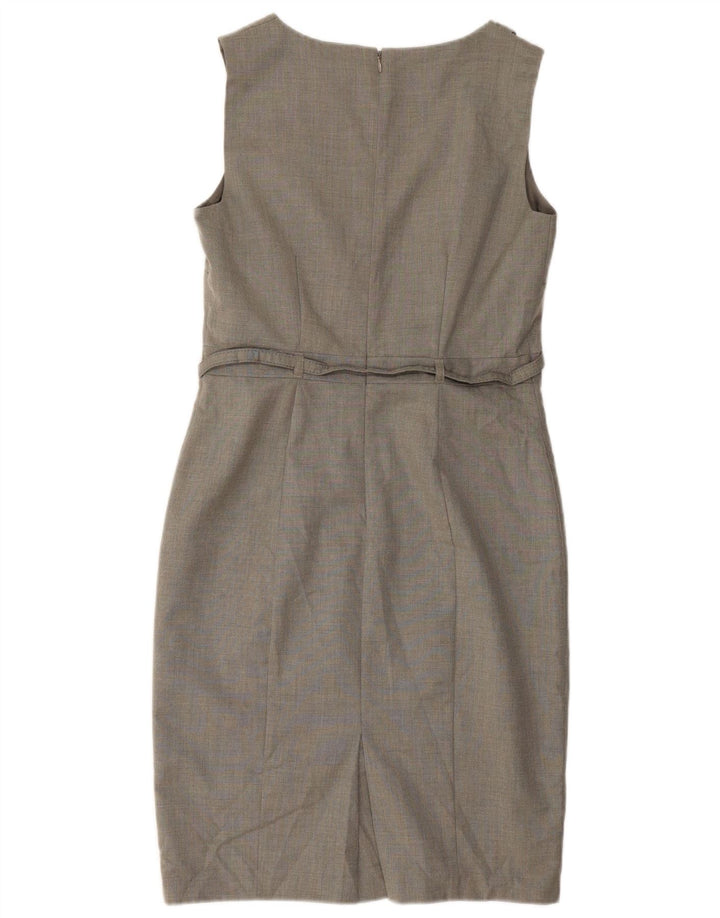 MARKS & SPENCER Womens Sleeveless Sheath Dress UK 12 Medium Grey Polyester