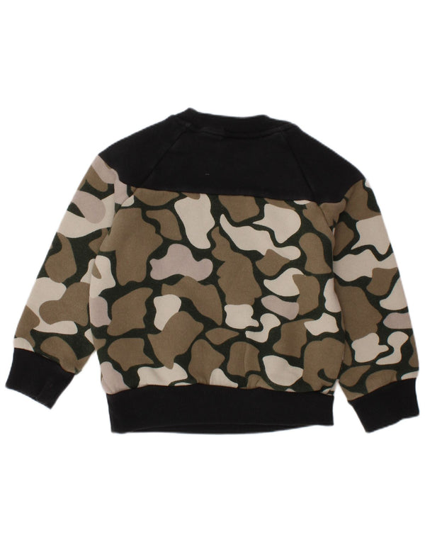 ADIDAS grafisk sweatshirt til drenge til baby 18-24 måneder Khaki Camouflage