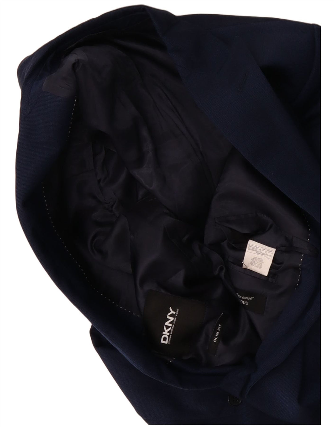 DKNY Herre Slim Fit 2-knaps blazerjakke IT 52 XL Marineblå Uld