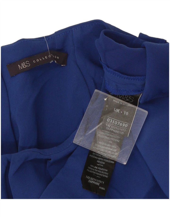 Marks & Spencer Womens Shift Dress UK 10 Small Blue Polyester