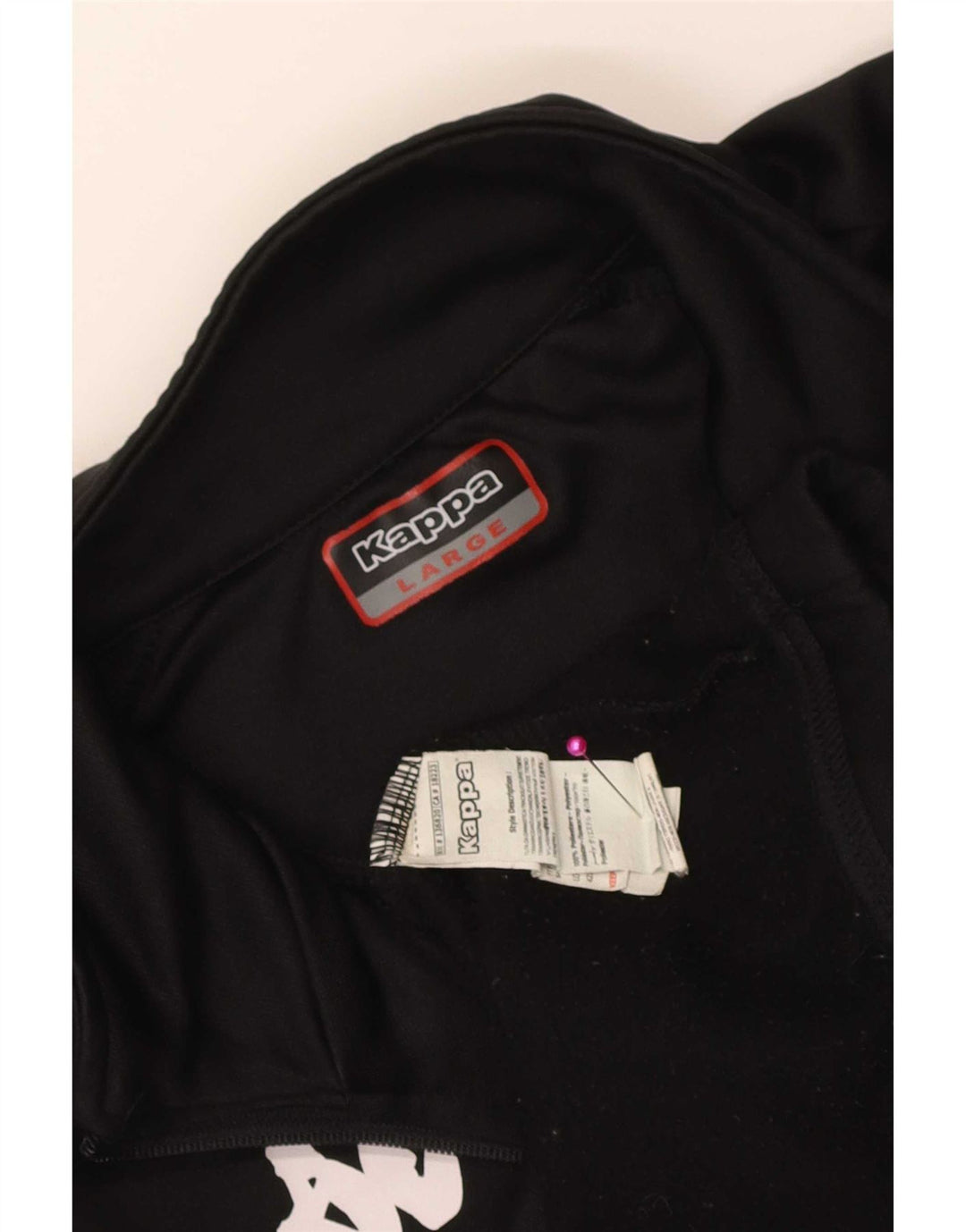 Kappa Herre Zip Neck Sweatshirt Jumper Large Sort Polyester